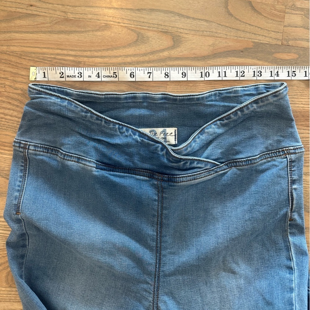 Free People We The Free Denim Crisscross Waist, Flared Bell Bottom Jeans - Picture 8 of 9